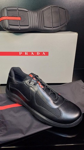 PRADA CALFSKIN MESH NEOPRENE AMERICA'S CUP SNEAKERS.