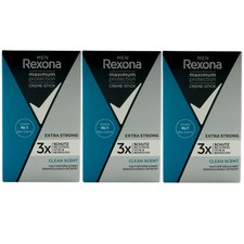 Rexona MEN Deodorant Stick CLEAN SCENT 3 x 45ml Maximum Protection Cream Stick