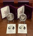 1986 American Silver Eagle Proof Type 1 – 2-Coin Set – OGP w/ COA – US Mint