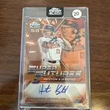 2025 TOPPS CHROME BLACK HESTON KJERSTAD SUPER FUTURES ORANGE AUTO ENCASED 15/25