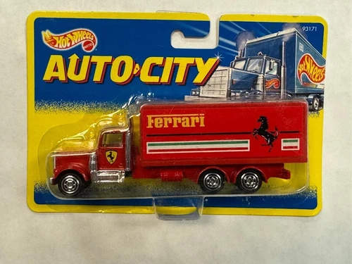 Vintage 1994 Corgi Hot Wheels Auto City Ferrari Truck  Sealed Bilingual Card NEW