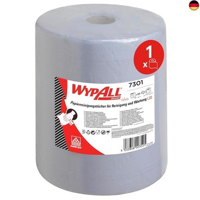 WypAll L20 Reinigungs- und Wartungspapier 7301, 2-lagige blaue Wischrolle, mit