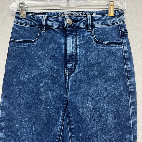 American Eagle Sky High Jegging Jeans Women's Size 4 R - Acid Wash Stretch - Picture 2 of 12