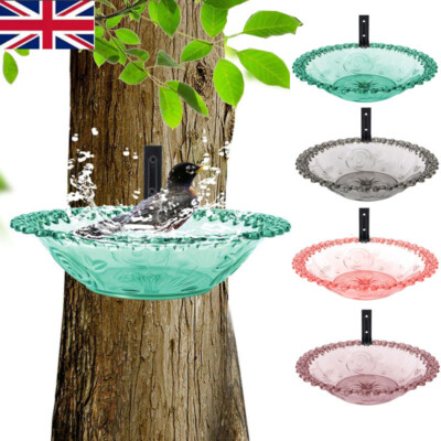 Bird Bath Deck Mounted Bowl Fence Bird Feeders Tray Tree Mounted Wild Bird 