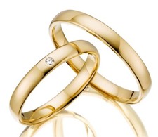 Eheringe aus Gelbgold 333 *INKL. BRILLANT + GRAVUR* Trauringe Freundschaftsringe