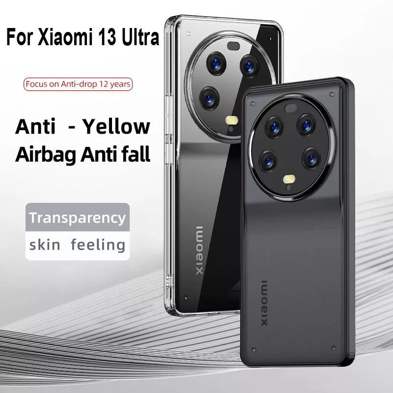 For Xiaomi 13 Ultra, Luxury Anti-Yellow Transparent Bayer Crystal Cover Case