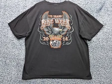 Hot Leathers Daytona Beach Bike Week Shirt Mens XL 75th Anniversary Biker Black