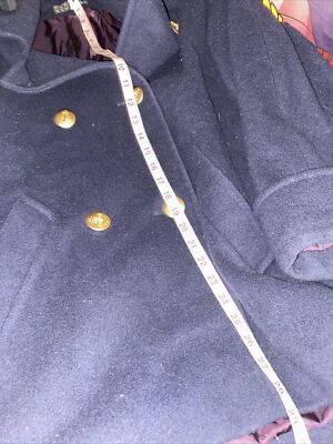 Barney's New York NYC Vtg 90s Nautical 8 Peacoat Jacket 100% Wool