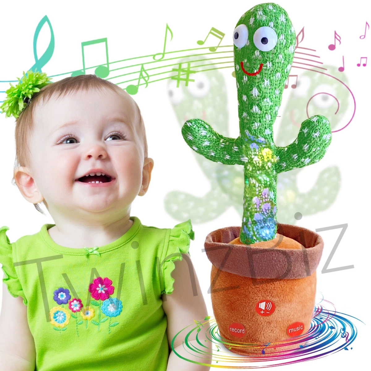 Dancing Cactus Toy- Dance Play Music Mimic Entertains Babies Kids Teens  Adults