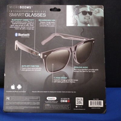 MICROBOOMS INTERACTIVE + WIRELESS SMART GLASSES BRAND NEW New Sealed 