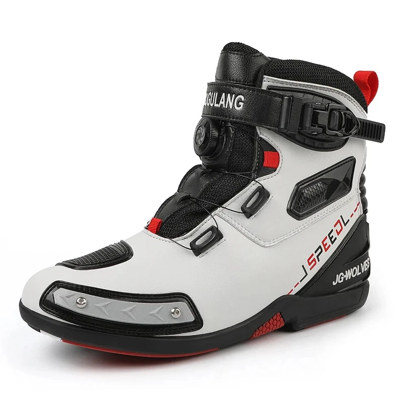 Botas de moto para hombre talla grande alta protección de seguridad zapatos de moto Foto 2 de 4