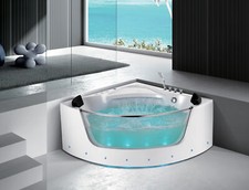 VASCA IDROMASSAGGIO 150X150 CM RISCALDATA 28GETTI 2POSTI  LED BLUETOOTH +CASCATA