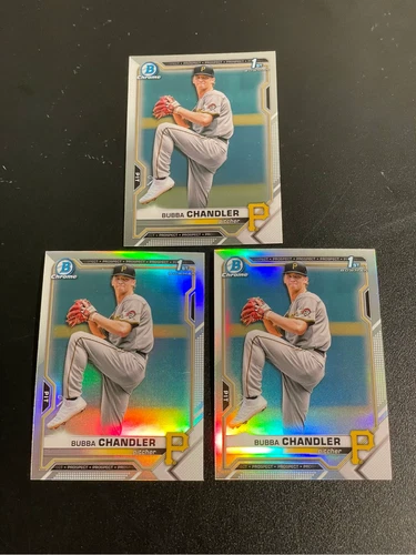 2021 Bowman Draft Bubba Chandler 1st Chrome Base Lot (3) 2 Refractor
