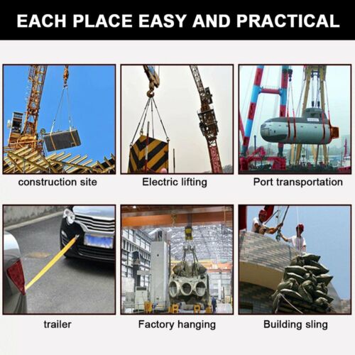 2x Lifting Slings Heavy Duty Webbing 2" x 6' FLAT Nylon Web Sling Lift Tow Strap - Picture 3 of 8