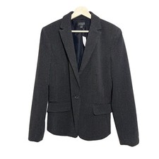 NWT Ann Taylor Mini Polka Dot Blazer Jacket One Button Black Sz 12