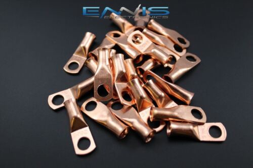 6 GAUGE COPPER 1/4 RING 10 PK CRIMP TERMINAL CONNECTOR AWG GA CAR EYE CUR614 - Picture 1 of 5