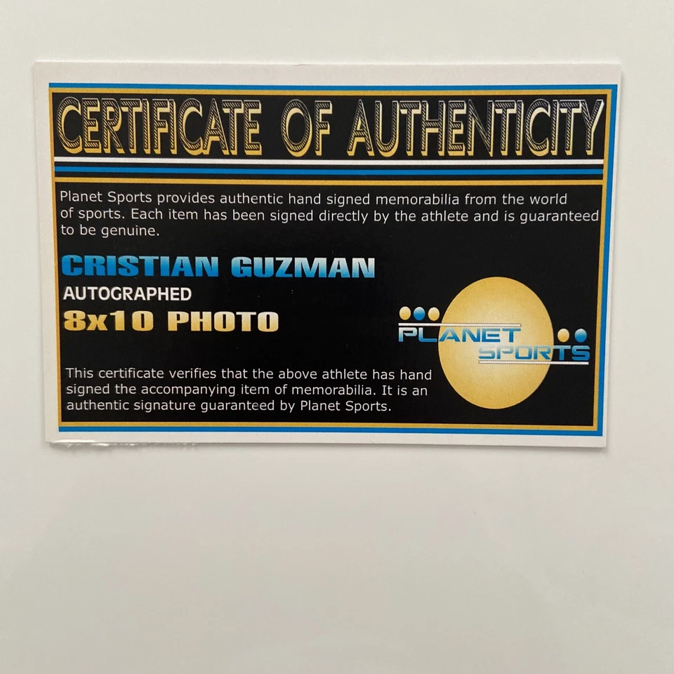 Foto de béisbol firmada por Cristian Guzmán de los gemelos de Minnesota 8x10 con certificado de autenticidad Foto 3 de 3