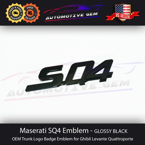 Maserati Trunk Emblem Badge – Glossy Black Letters For Ghibli, OEM Style, Adhesive Back (Part 673001404)