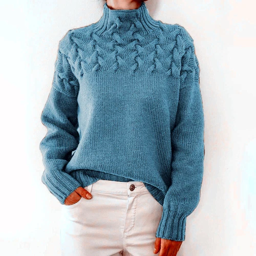 Damen Frauen Strick Rollkragen Pullover Langarm Winter Warm Pullover Oberteil! - Bild 14 von 33