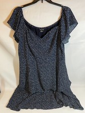 City Chic Women's Navy Blue With Polka Dots Summer Dress/ Size XL (22)