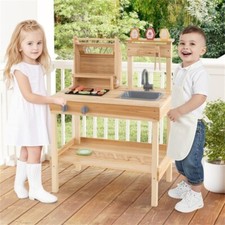 Kids Wooden Barbecue Grill Playset Immersive Grilling Adventure for Gifts Safety