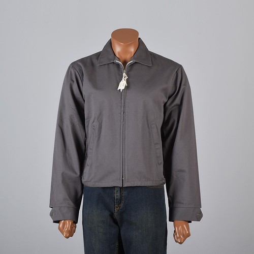 M 1950s Mens NOS Sanforized Gray Big Yank Work Wear Workwear Car Club Jacket 50s - Picture 10 of 10