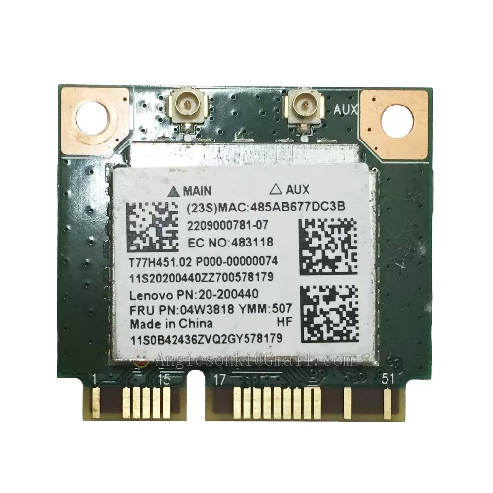 Realtek RT8723BE Wi-Fi + BT4.0 WLAN Card For Lenovo 04W3818 E440.