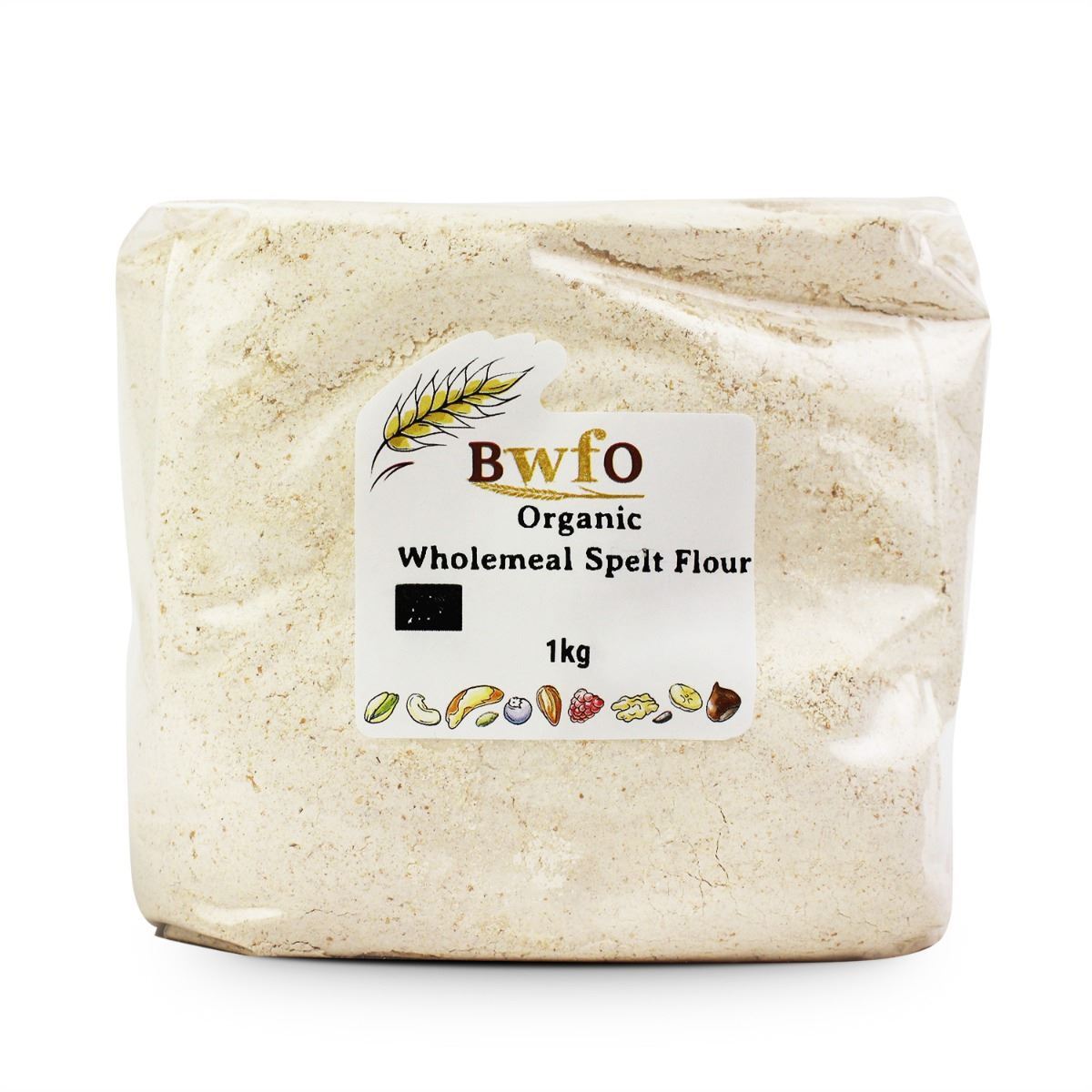 Organic Spelt Flour Wholemeal 1kg | BWFO | Free UK Mainland P&P