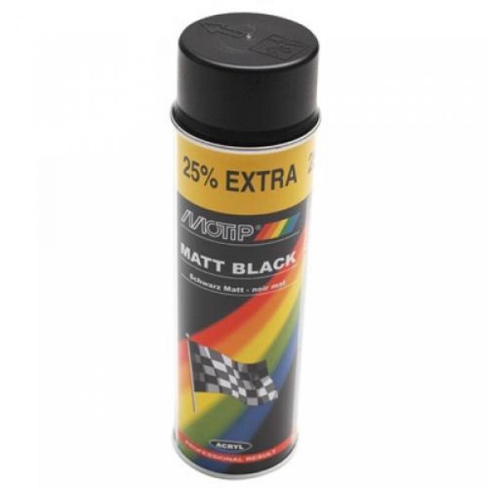 Peinture acrylique Motip noir mat pour carrosserie auto aérosol 500ml M04006