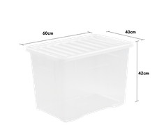 4L/25L/32L/45L/62L/80L/110L Small to Large Clear Plastic Storage Boxes with Lids
