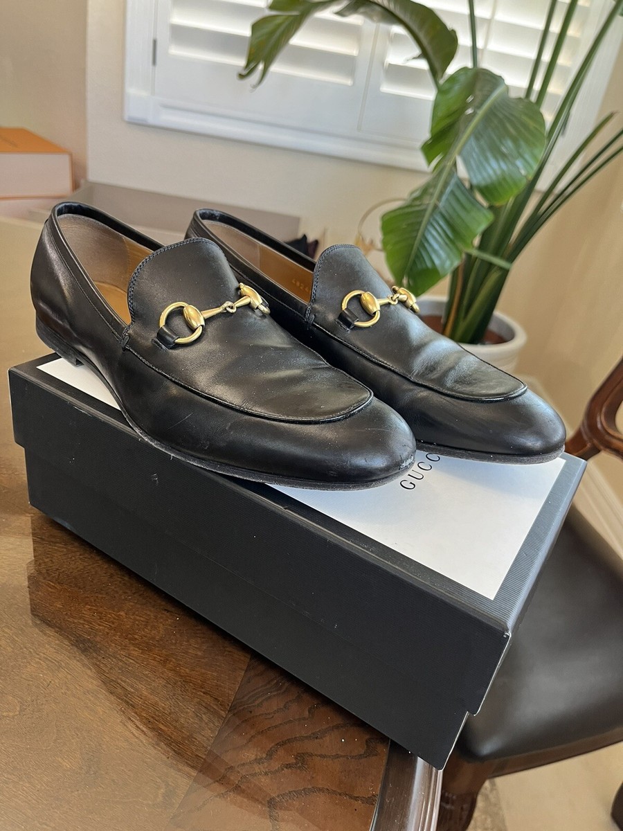靴 GUCCI Leather Square-Toe Penny Loafers Gucci Horsebit square-toe Loafers | Black | FARFETCH