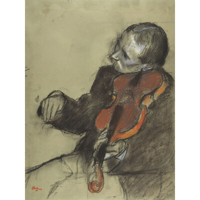 Degas Geiger Studie Tanzunterricht Gemälde großer Wandkunstdruck 18 x 24 Zoll