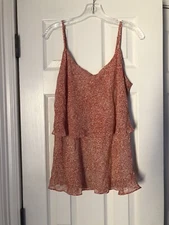 Cabi Paprika Tiered Ruffled Adjustable Strap Casual Cami Tank Top Blouse Large