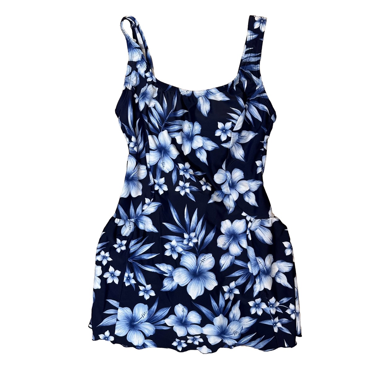blue and white swim dress SwimZip Women's Long Sleeve Swim Dress Cover Up main image 1