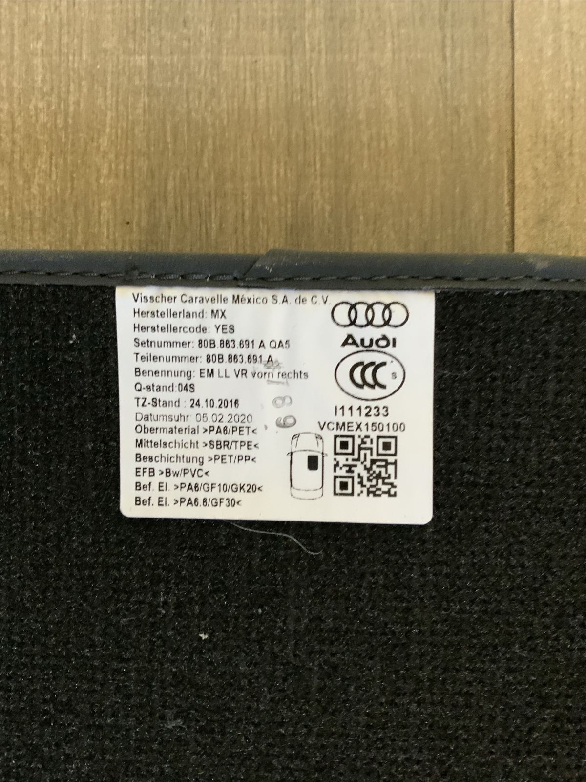 Audi Q5 Genuine Factory OEM Carpet Floor Mats 2018 2019 2020 2021 2022