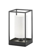 Fischer & Honsel Gilli Tischleuchte E14 Stoffschirm Weiß Leinen Sandschwarz 505