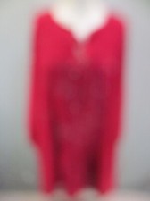 NWT A New Day Size M Womens Red Front Tie Long Sleeve Pleated Flowy Dress 982
