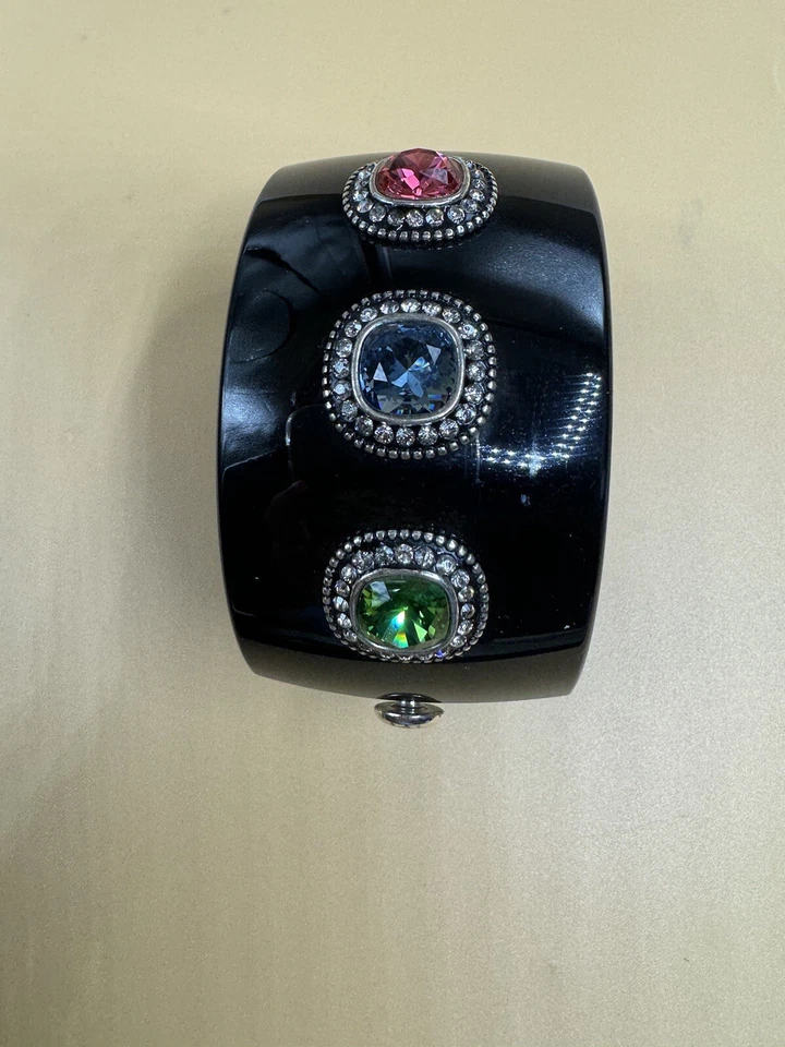 Brighton 大号铰边黑色火花树脂磁性施华洛世奇水晶手链 — 第 4/4 张图片