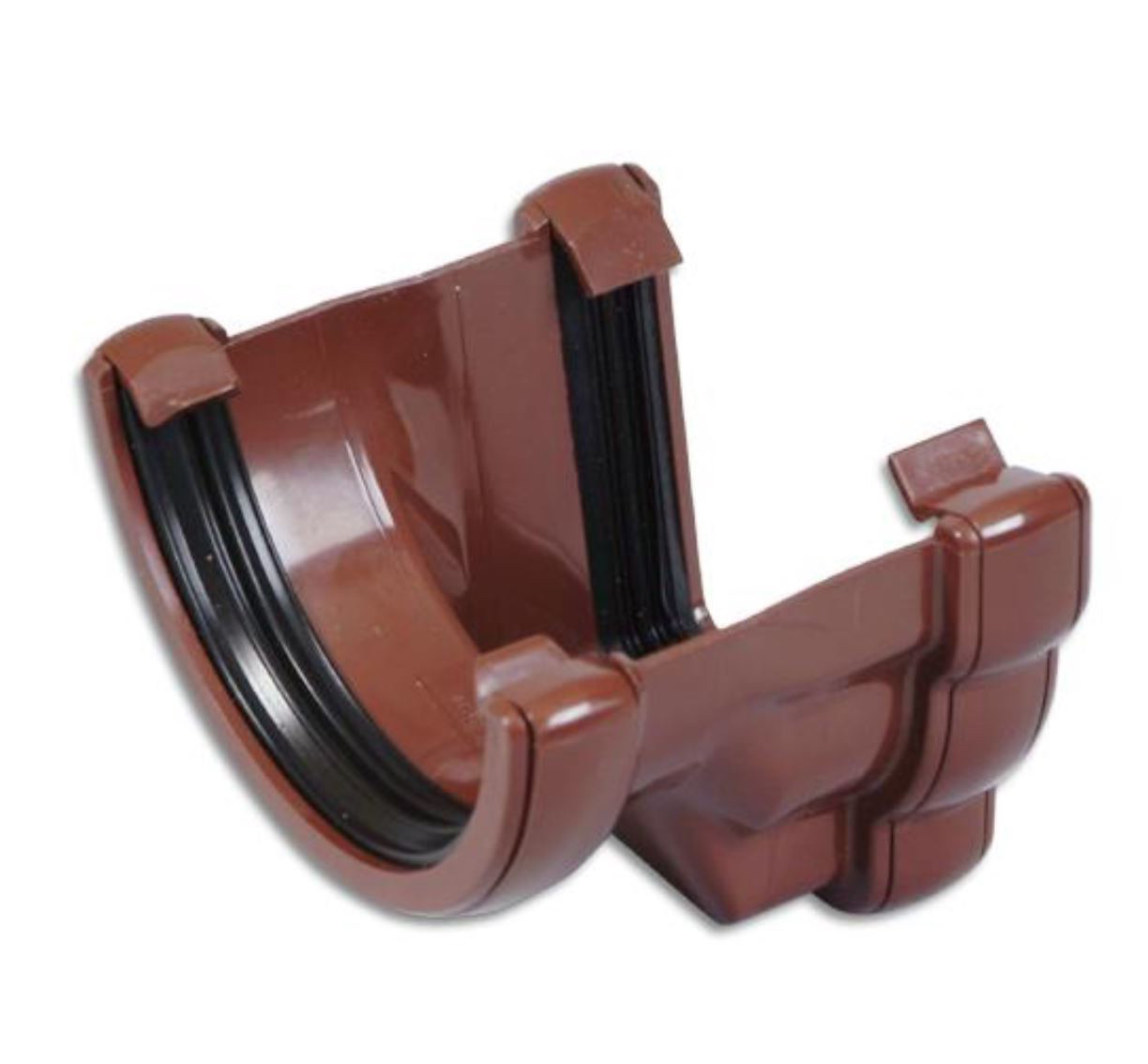 Floplast Guttering RNR3BR 110mm Niagara to 112mm Half Round Adaptor - R/H -Brown