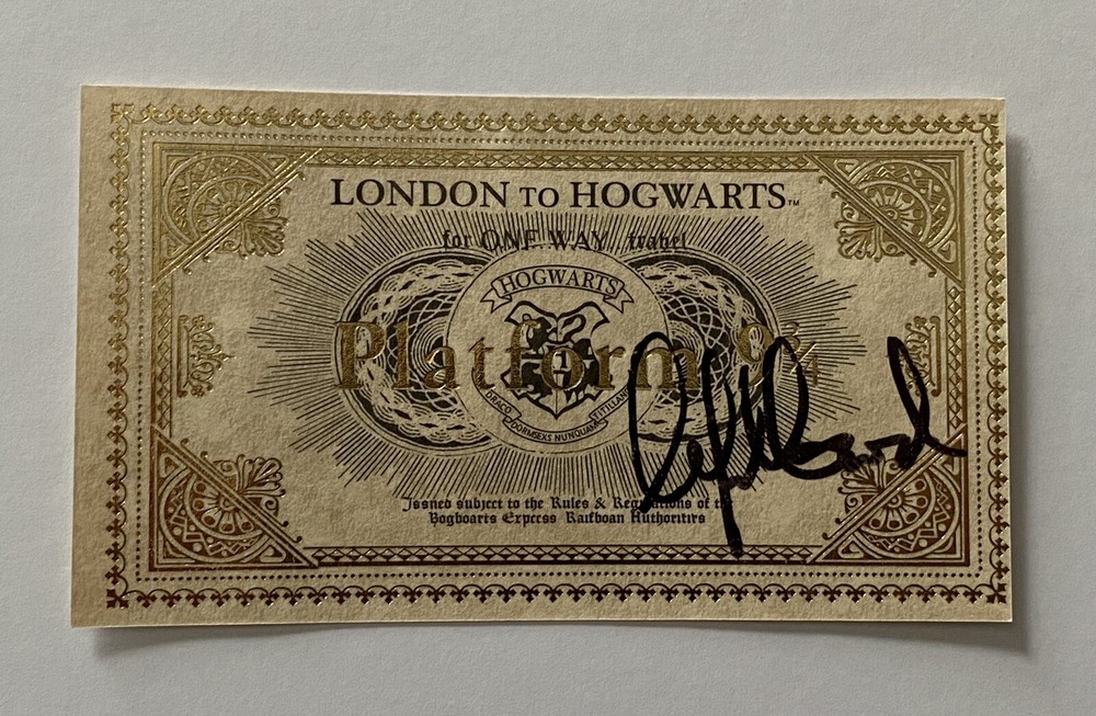 Signed Harry Potter Platform 9 3/4 Ticket Autograph by Alfred Enoch