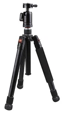 KingJoy 51" PRO M-1259B Portable Travel Tripod,QA-01 Single Knob Ball Head,Black