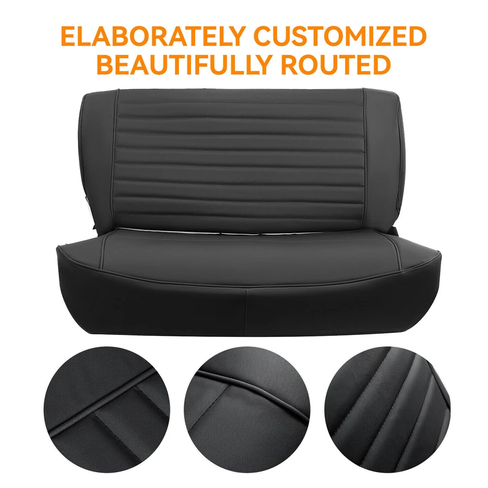 Juego de fundas de asiento delanteras y traseras negras nuevas para Jeep Wrangler YJ 87-95 / CJ7 CJ8 76-86 Foto 2 de 4