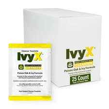 Ivy X Post-Contact Poison Ivy Wipes - Pack of 25 Single-Use Poison Ivy Treatm...