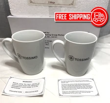 TASSIMO LE PRO CERAMICS White Porcelain Coffee Mug Unique Dishwasher Safe 2 Pack