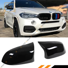 FOR 14-18 BMW X3 X4 X5 X6 GLOSSY BLACK SIDE MIRROR COVER CAP REPLACEMENT M STYLE