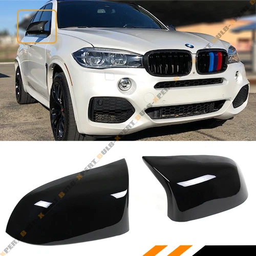 FOR 14-18 BMW X3 X4 X5 X6 GLOSSY BLACK SIDE MIRROR COVER CAP REPLACEMENT M STYLE