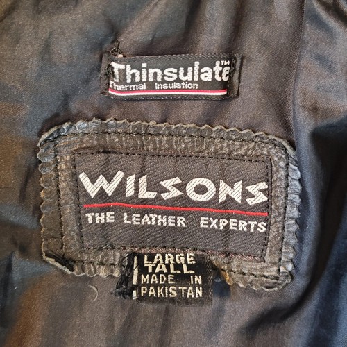 VTG Wilsons Leather Jacket Mens Large Tall Thinsulate Moto Biker Heavyweight - Picture 10 of 21