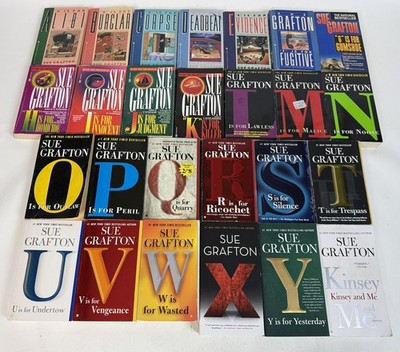 Sue Grafton Lot ALL 25 Kinsey Millhone Mystery A is for Alibi to Y + Kinsey & Me