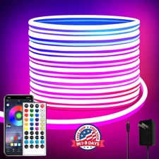 Tira De Luz De Neón Iluminación De Luces De Cuerda De Tubo De Neón 32.8Ft NUEVO