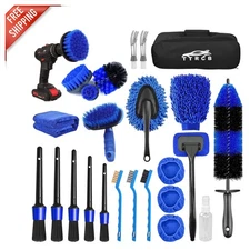 Complete 26-Pc Car Cleaning Kit with Brushes & Sprayers for Pristine Vehicles